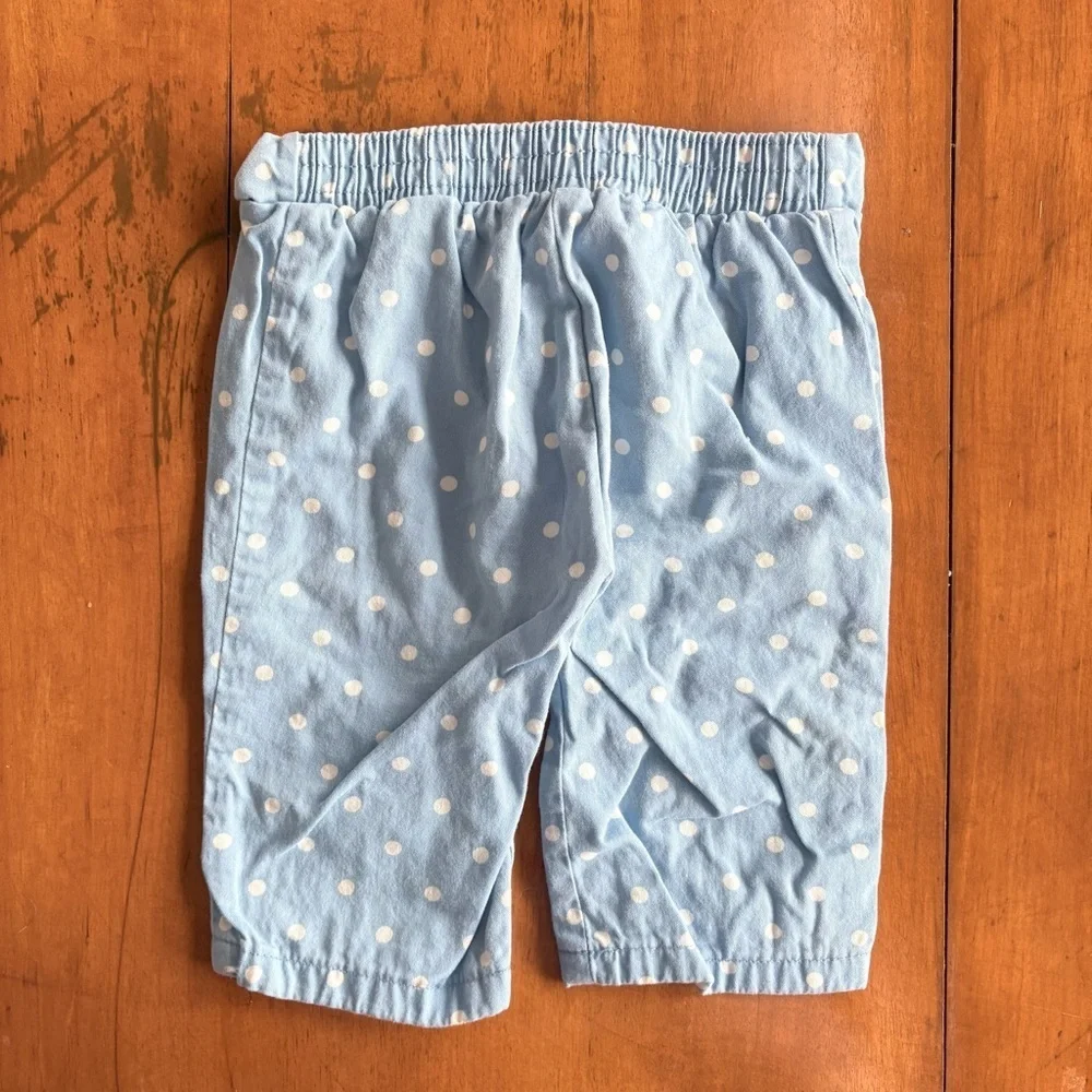 Vintage Y2K Kids Baby Girl Garanimals 2-Piece Baby Blue Polka Dot Set Size 18M